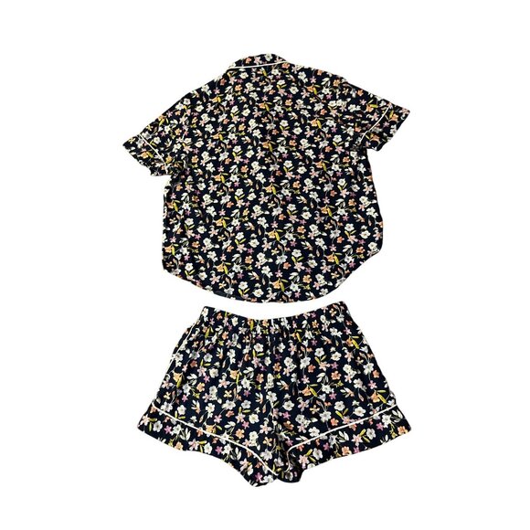 Victorias Secret Pajama Shorts Set Womens S Blue Floral Cotton Blend Used - Picture 16 of 16
